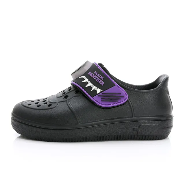 【Marvel 漫威】童鞋 漫威 輕量電燈洞洞鞋/透氣 防水 輕量 舒適 台灣製 黑紫(MRKG36310)
