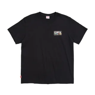 【EDWIN】男裝 復古光譜印花短袖T恤(黑色)