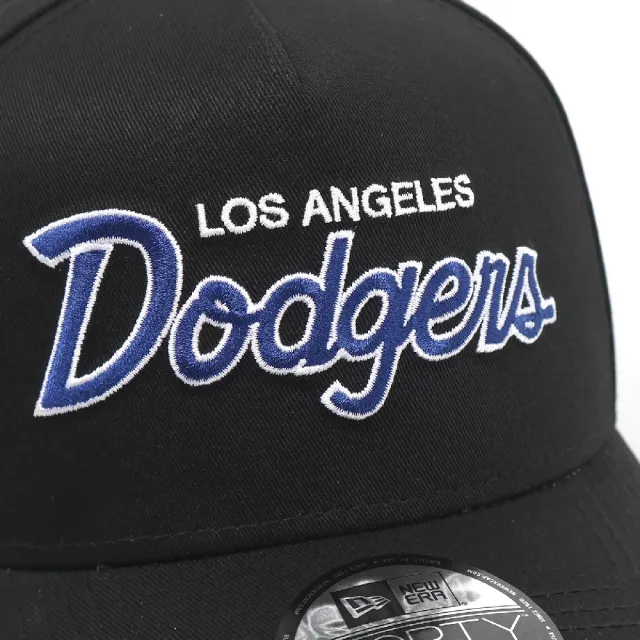 【NEW ERA】棒球帽 AF Script MLB 黑藍 940帽型 可調式帽圍 洛杉磯道奇 LAD 帽子 老帽(NE60350764)