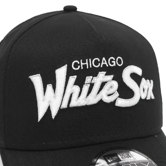 【NEW ERA】棒球帽 AF Script MLB 黑白 940帽型 可調式帽圍 芝加哥白襪 CWS 老帽 帽子(NE60350768)