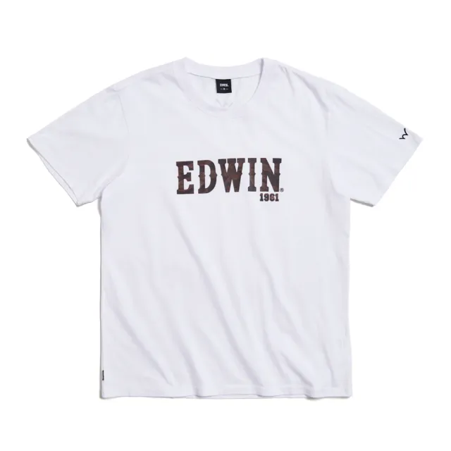 【EDWIN】男裝 溫變迷彩印花短袖T恤(白色)