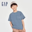 【GAP】男童裝 Logo印花圓領短袖T恤 復古水洗系列-深藍色(401274)