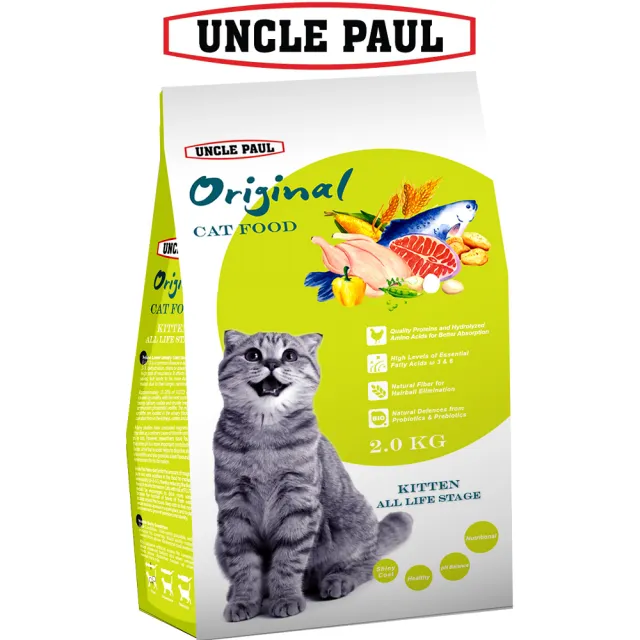 【UNCLE PAUL】保羅叔叔田園生機貓食 2kg 幼貓 全齡用(幼貓 母貓 全齡貓 貓飼料 寵物飼料)