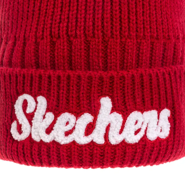 【SKECHERS】童針織帽_深紅色(L124K002-03E3)