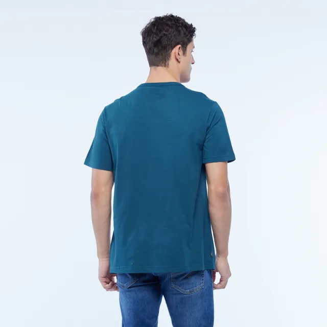 【JEEP】男裝 經典素面LOGO短袖T恤(藍綠色)