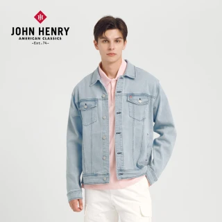【JOHN HENRY】logo經典休閒牛仔外套-淺藍