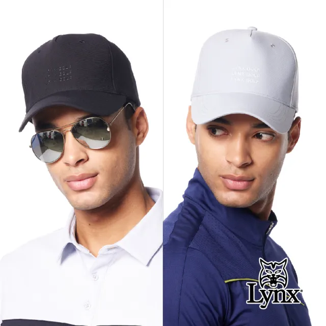 【Lynx Golf】防潑水機能Lynx排列字樣白色LOGO可調節式球帽(二色)