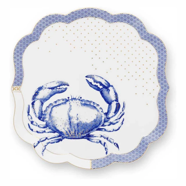 【PIP STUDIO】Royal White餐盤24cm-螃蟹