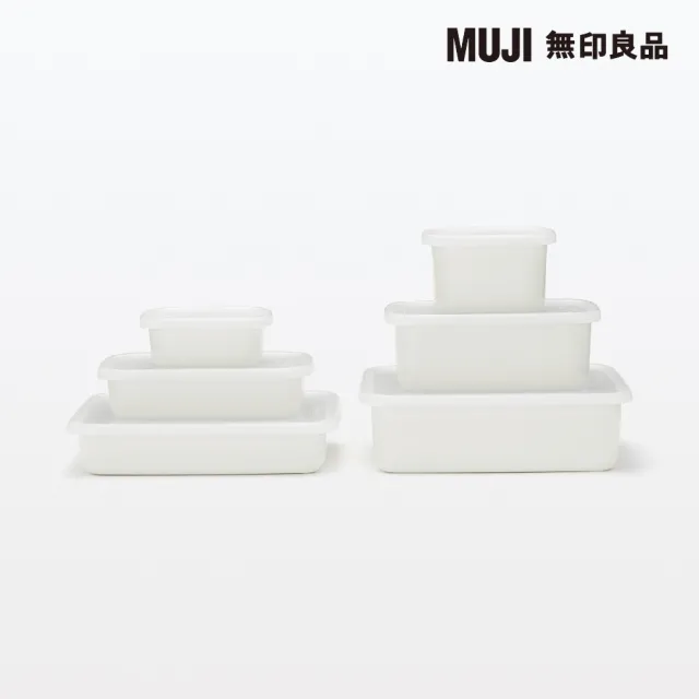 【MUJI 無印良品】琺瑯保存容器/簡易式用蓋/中 約寬12*深19*高1 cm