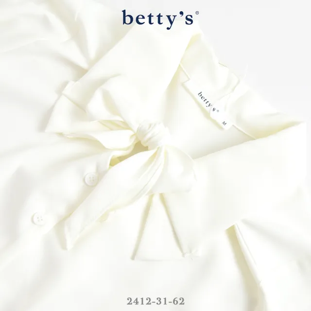 【betty’s 貝蒂思】領口蝴蝶結雪紡短袖襯衫(共二色)