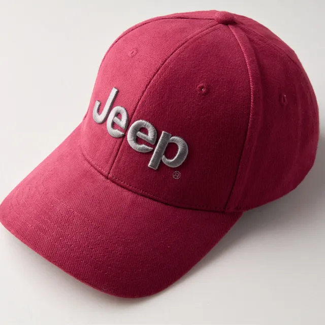 【JEEP】經典品牌LOGO刺繡棒球帽(紅色)