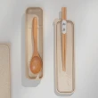 【zozo】日式木質餐具組/筷子&湯匙(附收納盒/環保餐具/環保筷/旅行/便攜/)