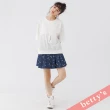 【betty’s 貝蒂思】率性拉鍊口袋格紋拼接寬版T-shirt(白色)