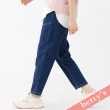 【betty’s 貝蒂思】腰鬆緊跳色壓線牛仔長褲(深藍)