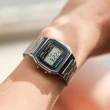 【CASIO 卡西歐】A158WA-1DF 復古 微光照明 鬧鈴碼錶 不鏽鋼 中性 方形 電子錶 腕錶 33.2mm(全自動日曆)