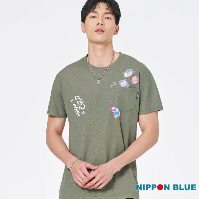 BLUE WAY 男裝 火男家徽 短袖 上衣-日本藍折扣推薦