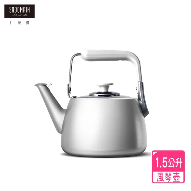 【SADOMAIN 仙德曼】正304#不鏽鋼露營風琴壺1.5L(附收納網袋/露營/水壺/風琴壺)