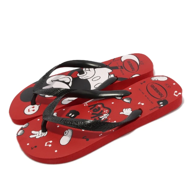 havaianas 哈瓦仕 拖鞋 Top Disney 男鞋 紅 黑 米奇 人字拖 夾腳拖 哈瓦仕 聯名款(41394124349U)