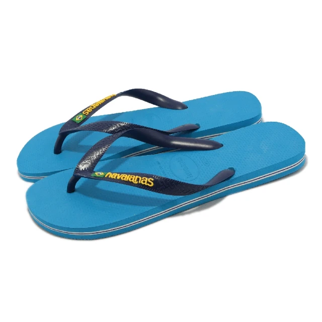 havaianas 哈瓦仕 拖鞋 H Brazil Logo FC Flip Flop 男鞋 藍 巴西國旗 哈瓦仕 夾腳拖(41108506946U)