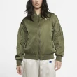 【NIKE 耐吉】外套 NSW Varsity 女款 綠 橘 雙面穿 絎縫 飛行夾克 保暖 風衣 夾克(DV7877-222)