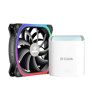 【12公分風扇+分享器】ENERMAX 安耐美12公分電腦風扇 SquA 星彩蝠+D-Link M15 wifi 6無線路由器/分享器