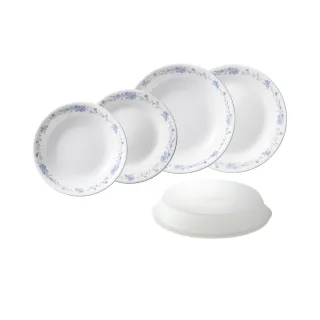 【CorelleBrands 康寧餐具】優雅淡藍5件式餐盤組(E02)