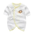 【JoyNa】兩件入-新生兒短袖純棉綁帶連身和尚衣睡衣