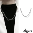 【A MARK】鈦鋼項鍊 雙層項鍊/極簡雙層鍊帶疊戴風中性時尚316L鈦鋼項鍊(2款任選)