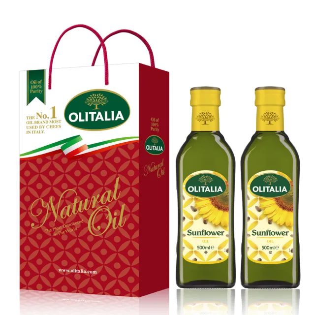 【Olitalia 奧利塔】葡萄耔油1000mlx4瓶(+頂級葵花油500mlx2瓶-禮盒組)