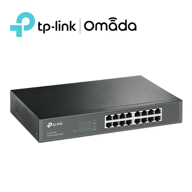 【TP-LINK】TL-SG1016D 16埠Gigabit桌上/機架型乙太網路交換器(鋼殼)