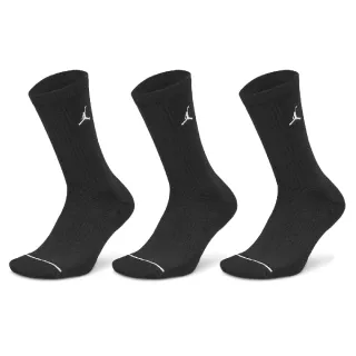 【NIKE 耐吉】襪子 滿額出貨 Jordan Everyday  黑 長襪 刺繡 三雙入 喬丹 飛人(DX9632-010)
