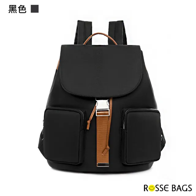 【Rosse Bags】大容量精緻簡約戶外休閒女士背包(現+預  黑色／灰色／米色／藍色)