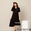 【PLAYBOY】不規則A字顯瘦氣質洋裝(黑色)