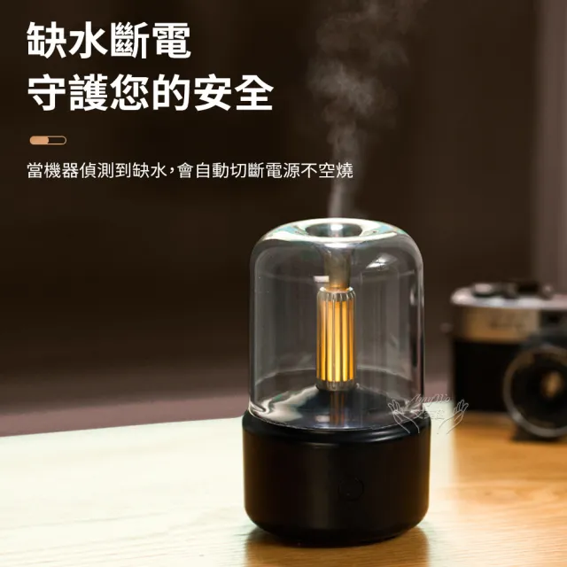 【Amywo艾美窩】燭光燈香薰機IM-120(小夜燈 香氛機 水氧機 加濕器 USB充電 香薰機 氛圍燈)