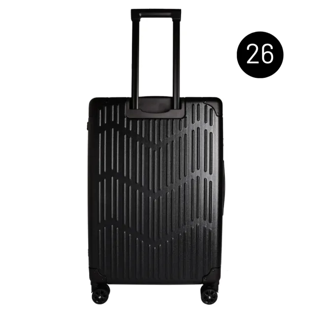 【Bentley 賓利】26吋+20吋 PC+ABS 輕量家徽行李箱 二件組-暗夜黑