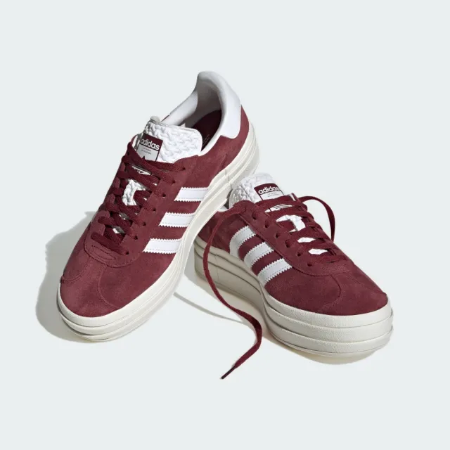 【adidas 愛迪達】GAZELLE BOLD 運動休閒鞋(HQ6892 ORIGINALS 休閒鞋 酒紅色)