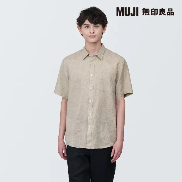 【MUJI 無印良品】男亞麻水洗短袖襯衫(共4色)