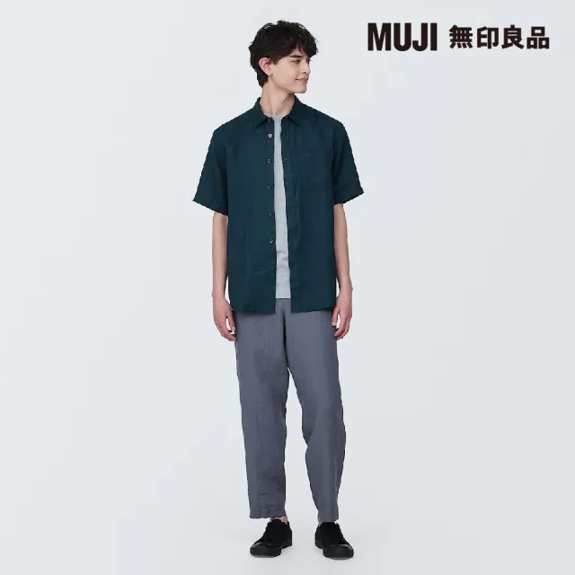 【MUJI 無印良品】男亞麻水洗短袖襯衫(共4色)