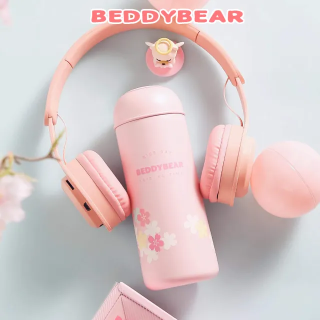 【BEDDY BEAR 杯具熊】BEDDYBEAR 櫻花物語316不鏽鋼保溫瓶 直飲保溫杯350ml(櫻花)