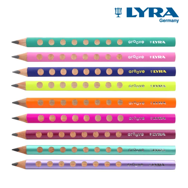【LYRA】Groove三角洞洞鉛筆6入珠光色(左右手 小一 開學 免握筆器 網紅推薦)