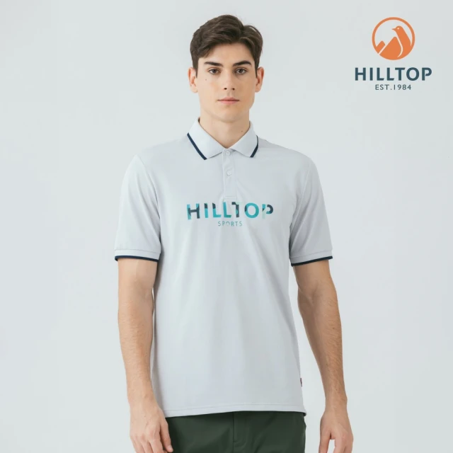 Hilltop 山頂鳥 Polygiene抗菌吸濕快乾印花彈性POLO衫 男款 灰｜PS14XML6ECK0