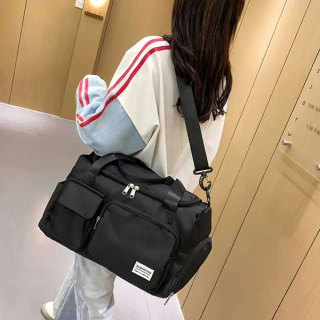 【樂居家】立體大容量雙層健身運動包(旅行袋 行李袋 乾濕分離 手提袋 過夜包 拉桿包 獨立鞋倉)