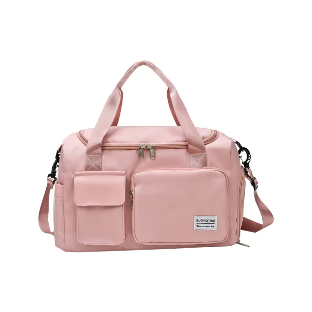 【樂居家】立體大容量雙層健身運動包(旅行袋 行李袋 乾濕分離 手提袋 過夜包 拉桿包 獨立鞋倉)