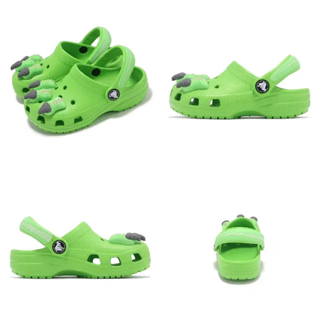【Crocs】洞洞鞋 Classic I Am Dinosaur Clog T 小童 橡皮尼綠色 經典恐龍小克駱格(2097003WA)