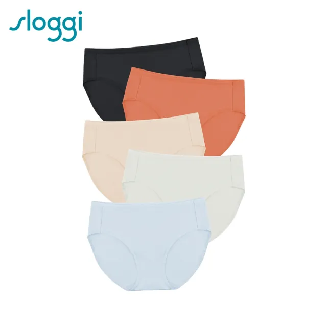 【sloggi】EVERYDAY天然有機棉 環保 有機過生活系列 高腰三角褲五件包(經典日常配色組合)