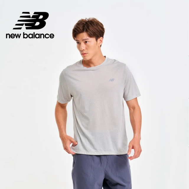 NEW BALANCE NB 涼感降溫透氣網眼布短袖上衣_男性_灰色_MT41253AG(美版 版型偏大)