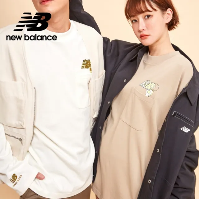 【NEW BALANCE】NB SDS口袋可愛插圖長袖上衣_男性_奶茶色_AMT33350BNN(亞版 版型正常)