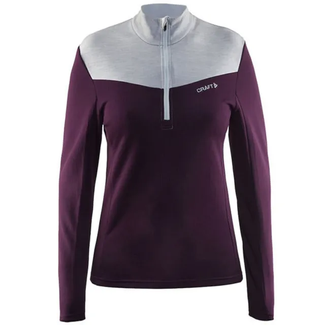 【CRAFT】女 Shift Free Halfzip 長袖拉鍊中層衣.排汗衣.運動上衣.立領衫(1903648-2485 紫/灰)