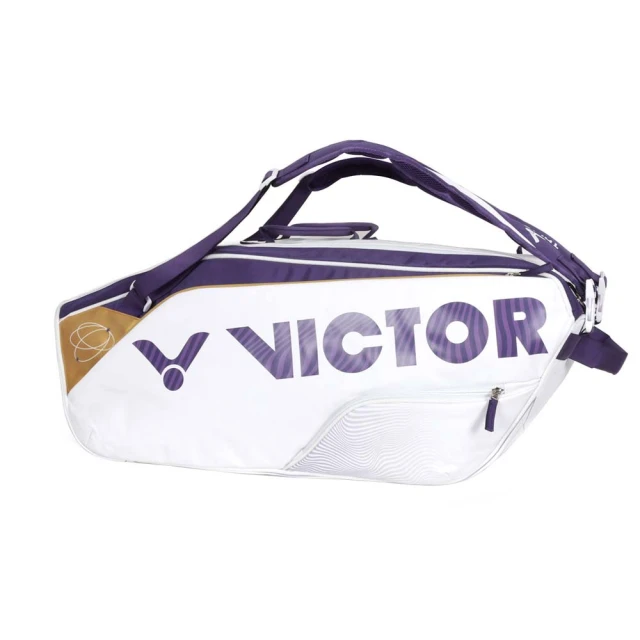 【VICTOR 勝利體育】6支裝羽拍包-後背包 雙肩包 肩背包 球拍袋 羽球 勝利 白紫金(BR9213TTY-AJ)