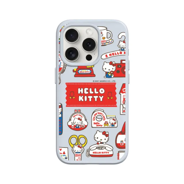 【RHINOSHIELD 犀牛盾】iPhone 15系列 SolidSuit MagSafe兼容 磁吸手機殼/Sticker-生活小物(Hello Kitty)